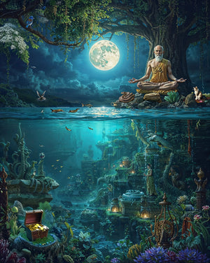 3D Yantric Underwater Ashlesha Wall Painting